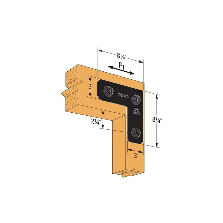 Simpson Strong Tie Outdoor Accents - L Strap Installed with Measurements