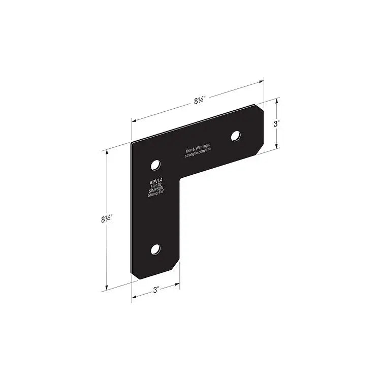 Simpson Strong Tie Outdoor Accents L Strap - With Measurements