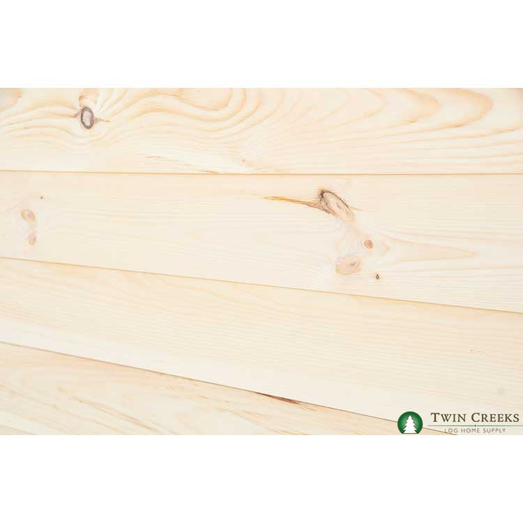 1x8 White Pine Shiplap Siding - Angled Close Wall Photo 