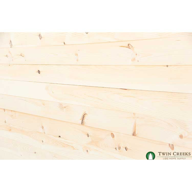 1x8 White Pine Shiplap Siding - Angled Wall Photo 