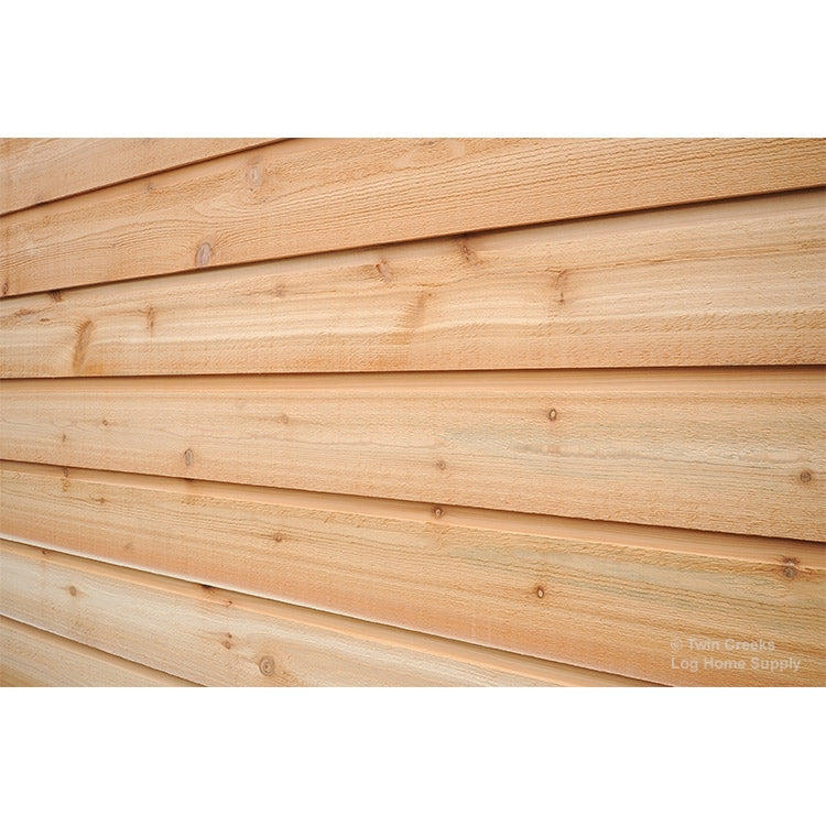 1x8 Western Red Cedar Channel Rustic Siding (Installed Angled)