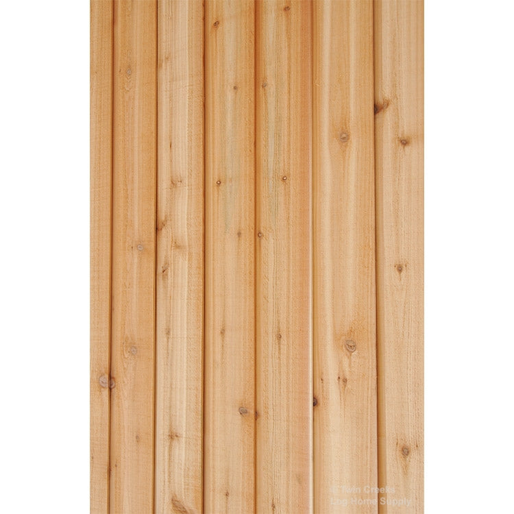 1x8 Western Red Cedar Channel Rustic Siding (Vertically Installed Wall)