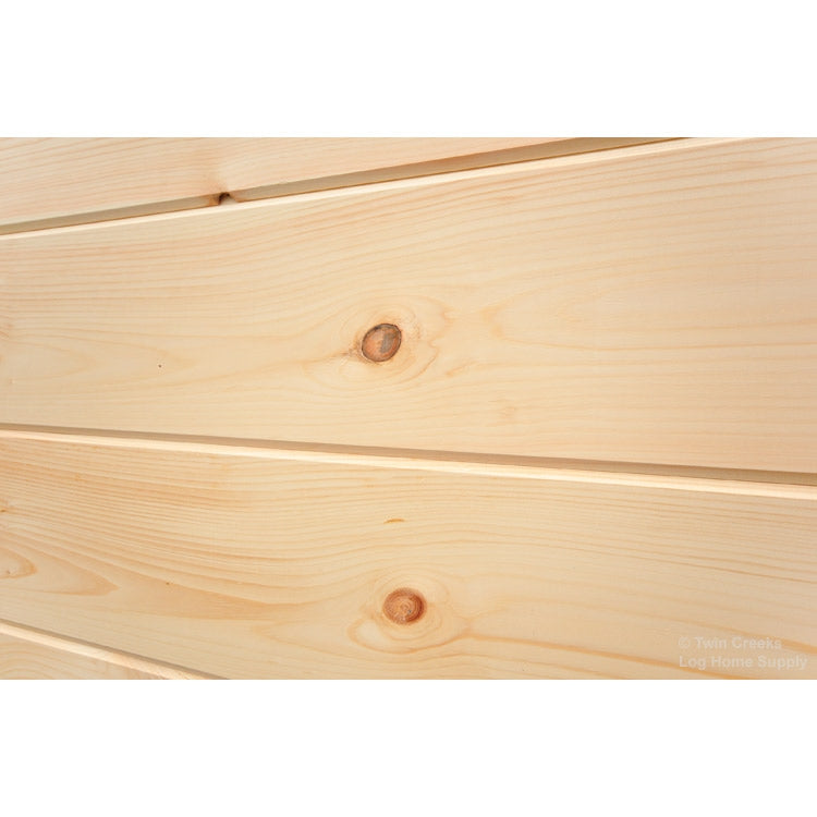 1x8 White Pine Tongue & Groove - V-Groove Face - Angled Closeup