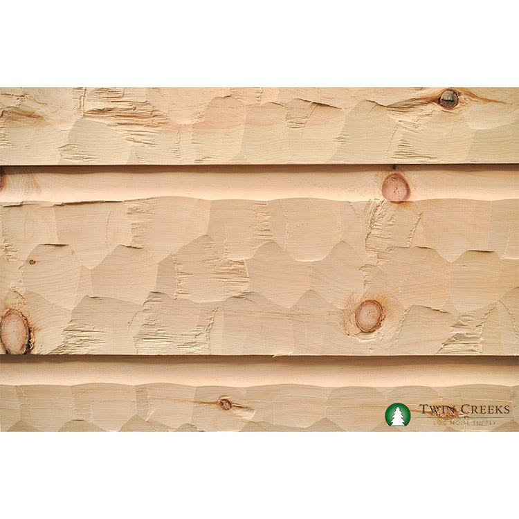 5/4x12 White Pine Chink Log Siding - Scallop Hewn (Installed)  