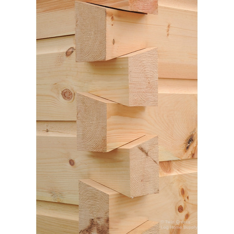 6x12 White Pine Kiln Dried Chink Logs (Dovetail End Joint Option)