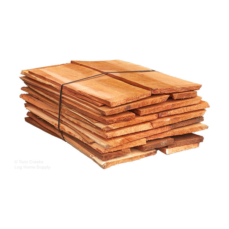 Bundle of Western Red Cedar 24 Inch, #1 Grade, Medium Thickness, Hand-Split Shakes