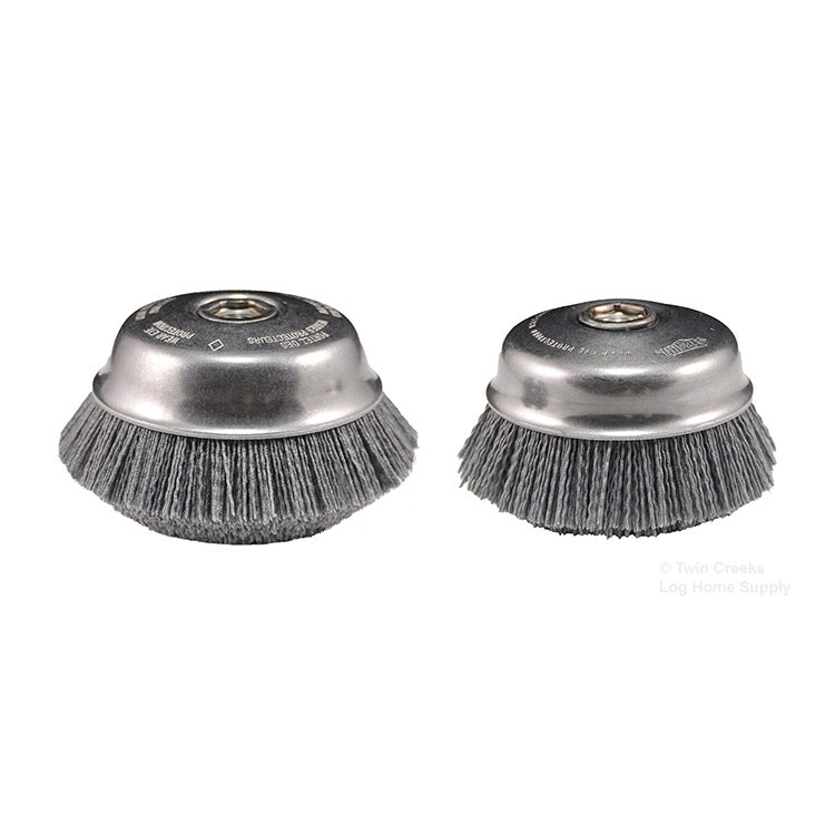 Osborn Abrasive Cup Brush (Left 6" - 80 Grit Brush) (Right 4" - 80 Grit Brush)