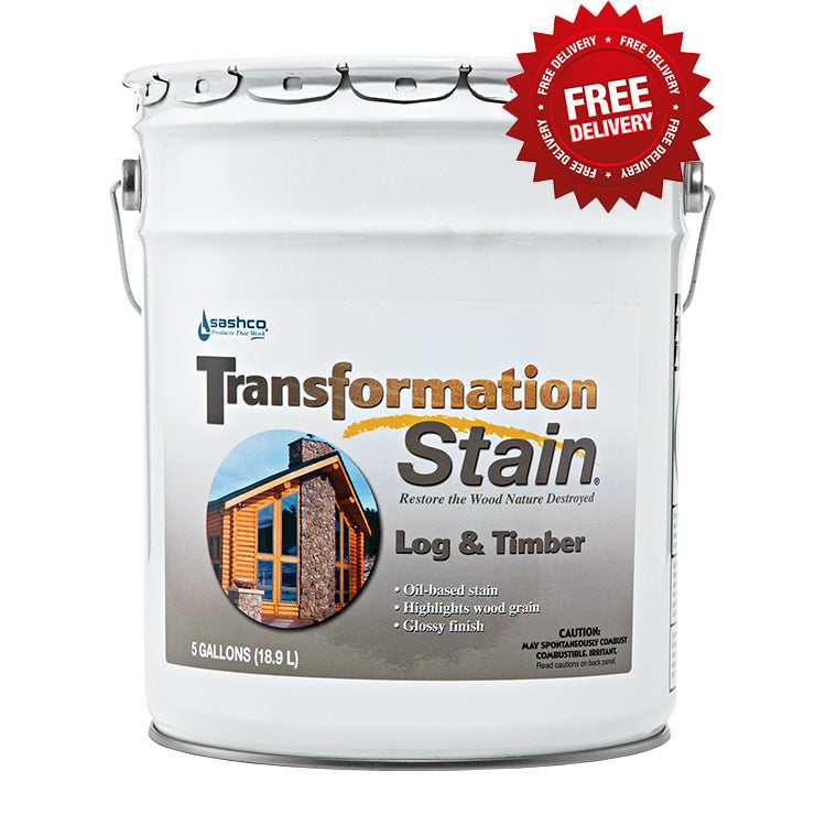 Sashco Transformation Log & Timber Stain - 5 Gallon Pail - Free Shipping