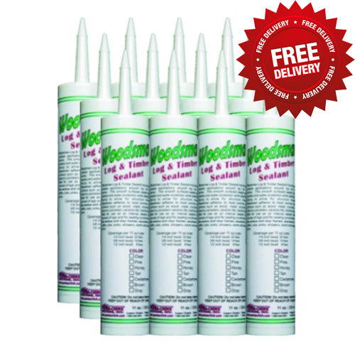 Perma-Chink Woodsman Caulk - (12) 11 Oz. Tubes - Free Shipping